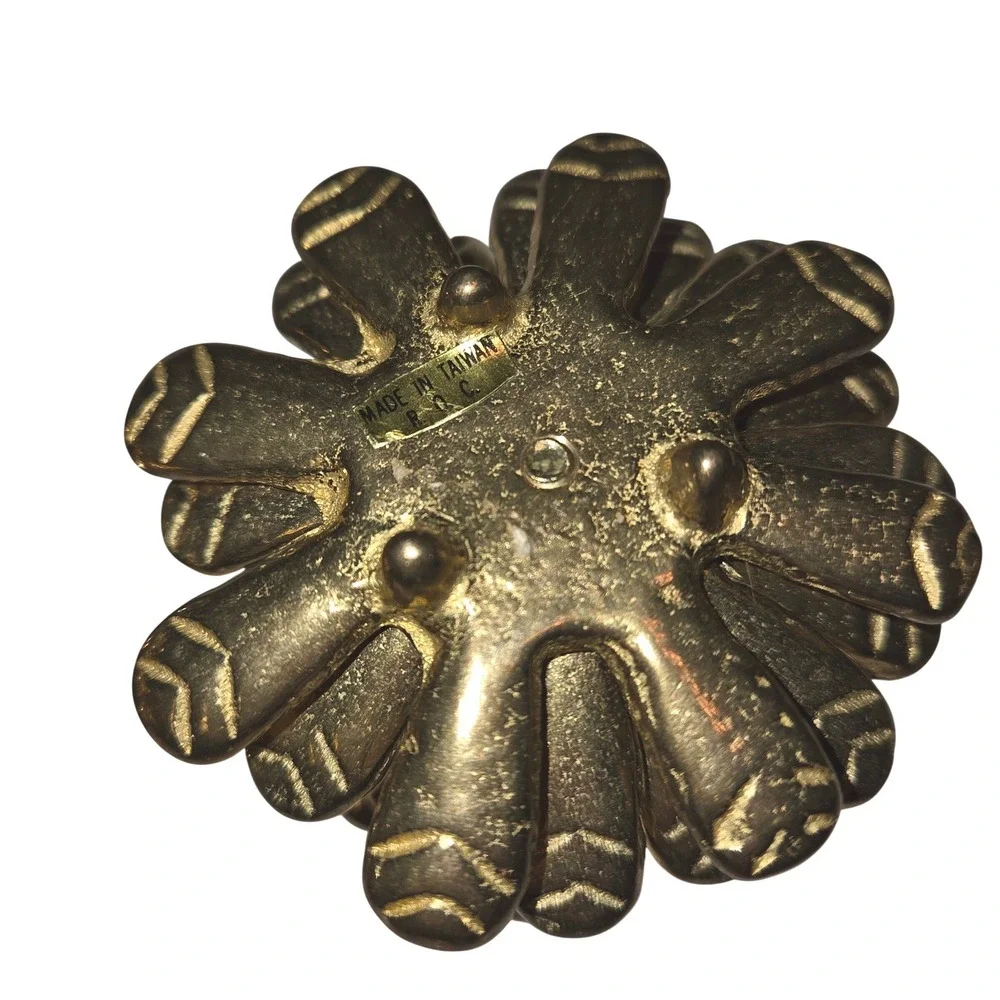 Vintage Heavy Brass Pinecone Candle Holders Vintage Made in Taiwan Set of 2